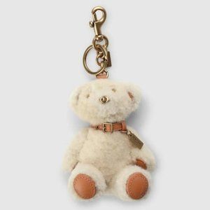 NWOT Coach Teddy Bear Bag Charm - Beige